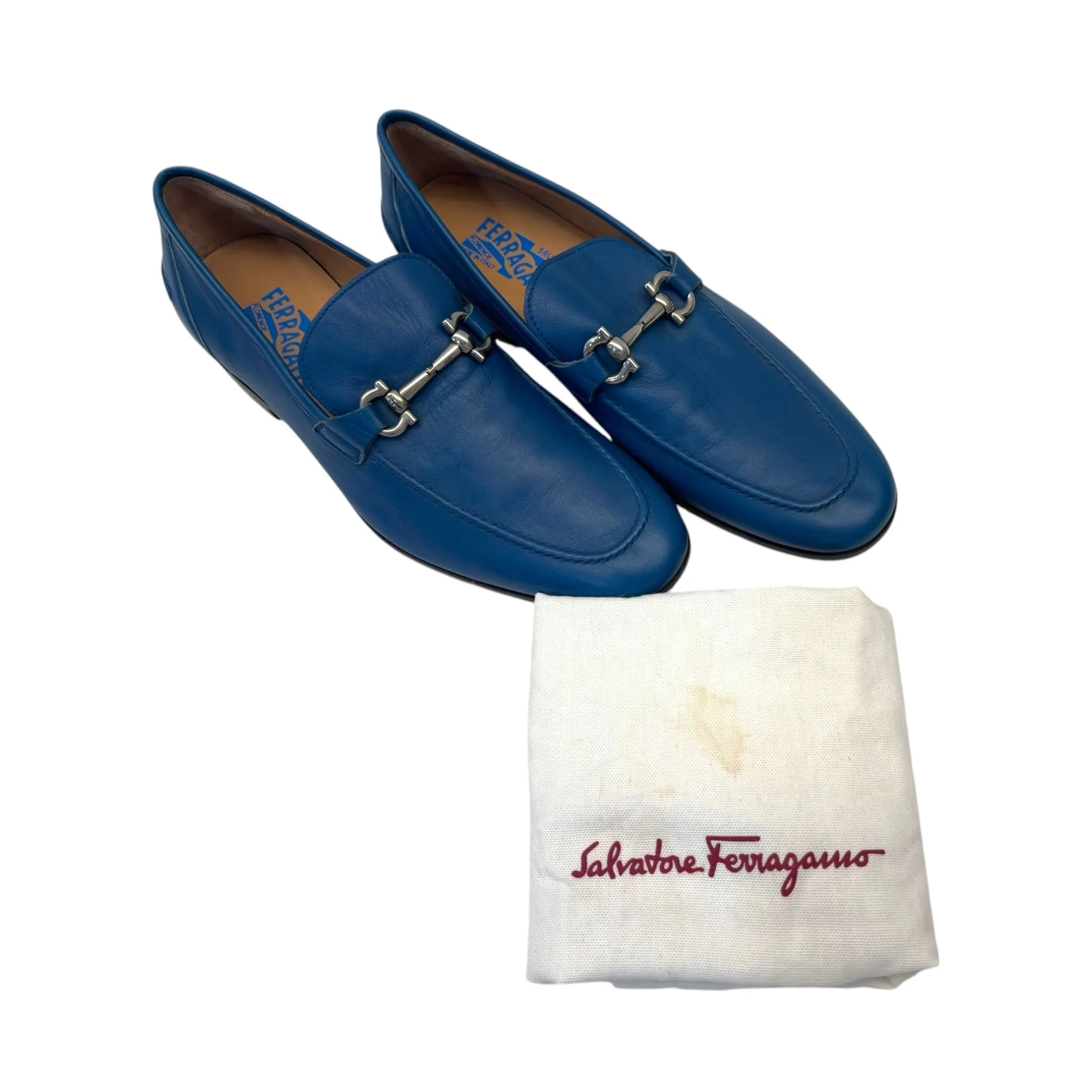 Salvatore Ferragamo Blue Loafers Men UK 9.5