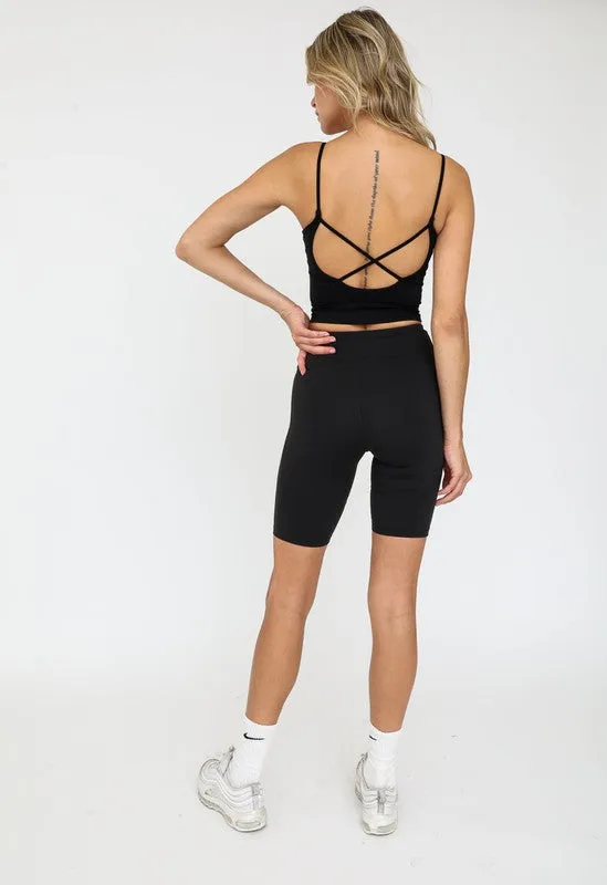 Seamless criss cross back tank top Active wear