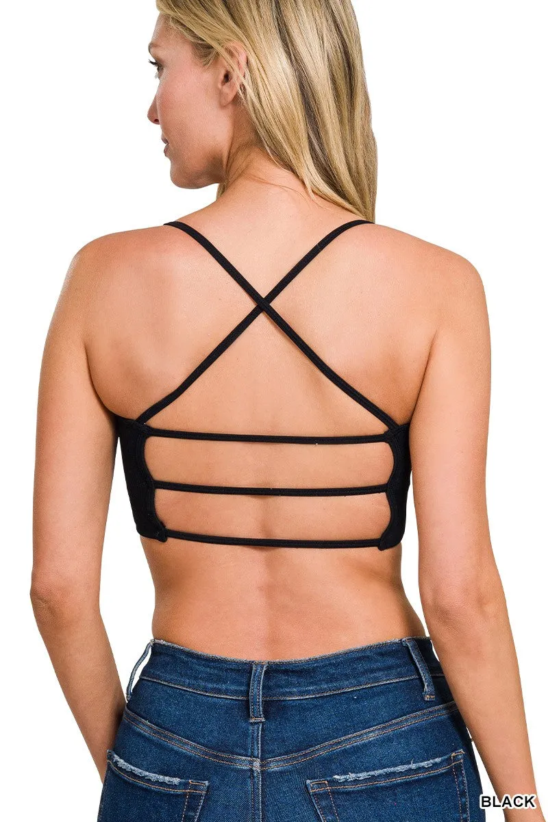 SEAMLESS RIBBED 3-STRAP & CROSS BACK BRA