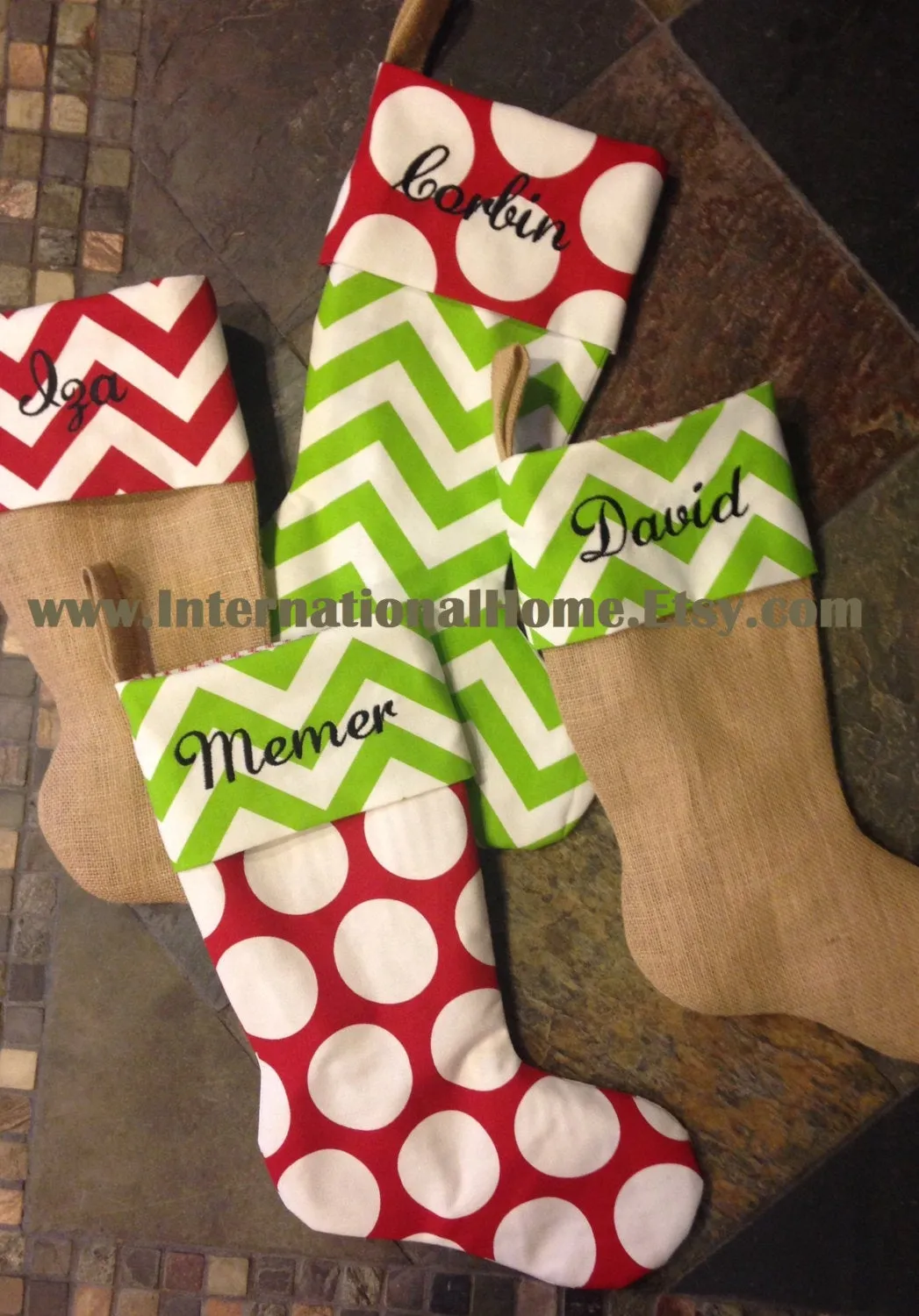 Set of 2 Custom made Christmas Stockings w/ FREE SHIPPING!
