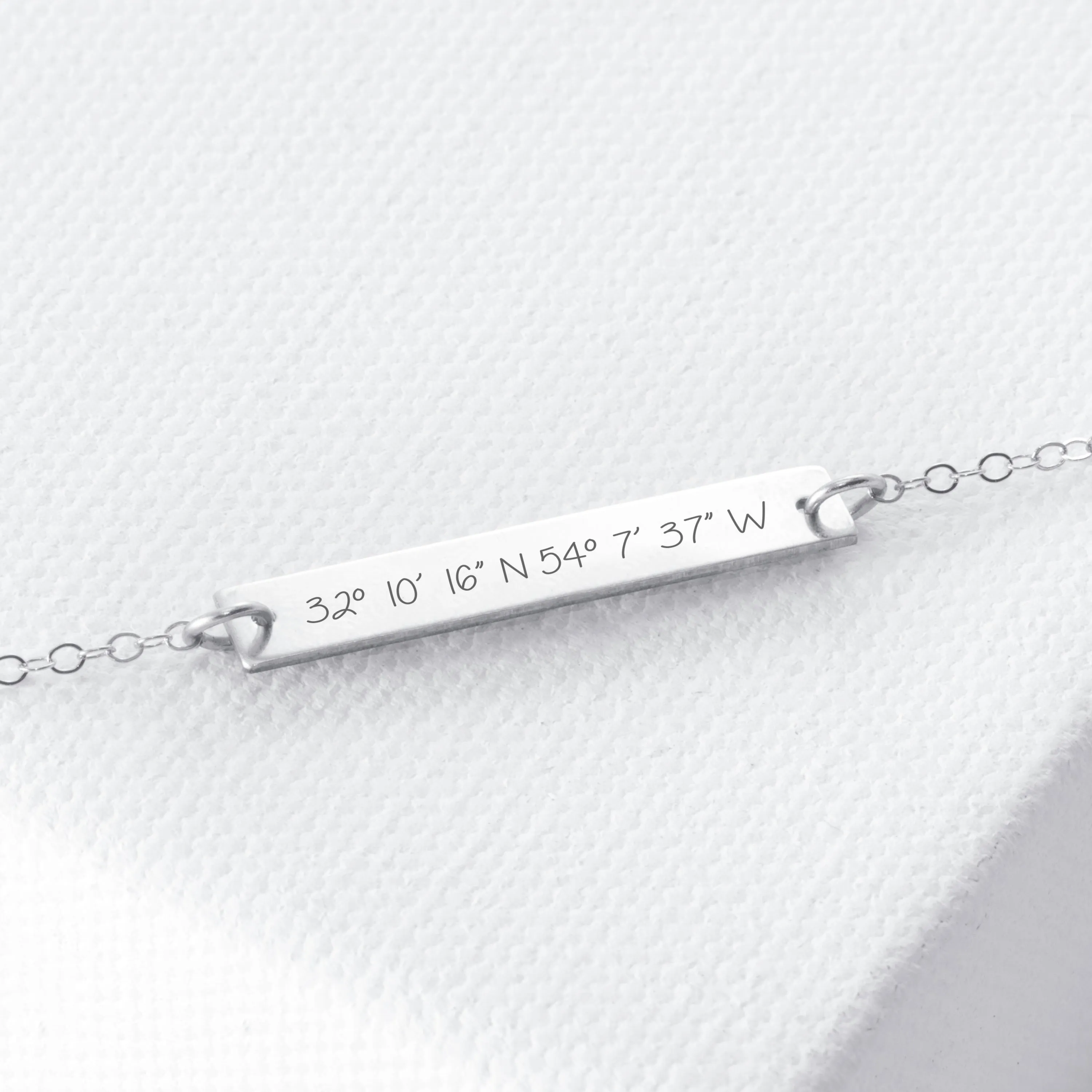 Silver Custom Coordinates Bracelet