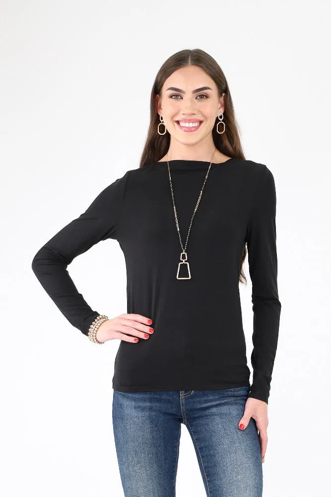 Slim Fit Boat Neck Tee -Olive