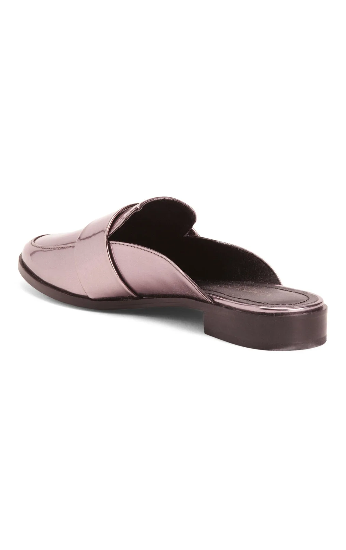 Slip On Metallic Loafer Mules