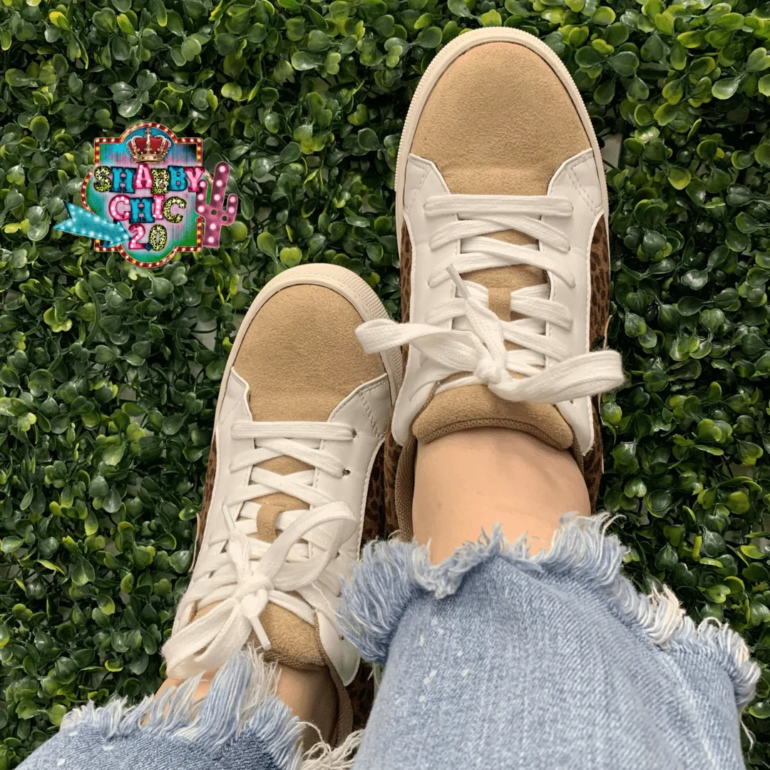 Small Leopard Lightning Bolt Tennis Shoes