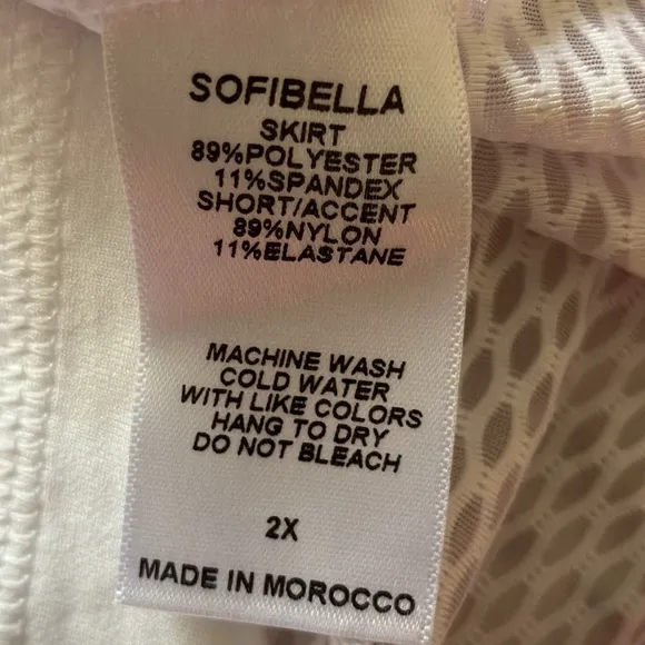 Sofibella Tennis/Golf/Pickleball Skort, 2X, NWT!