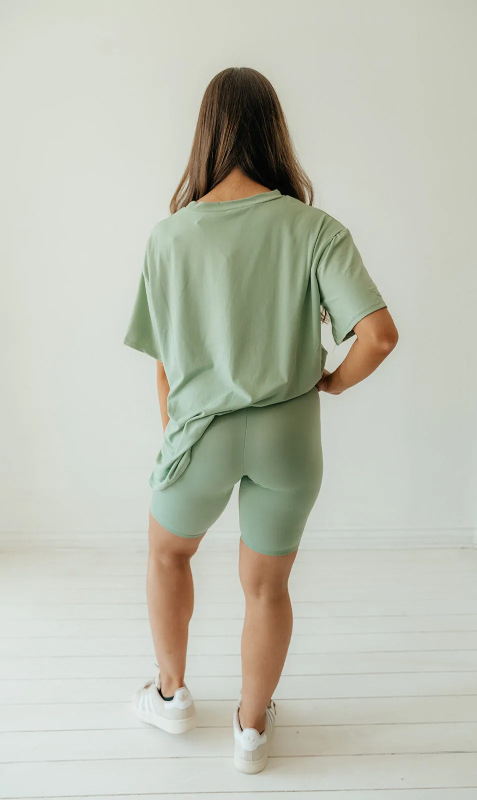 Solid Tee and Biker Short Set