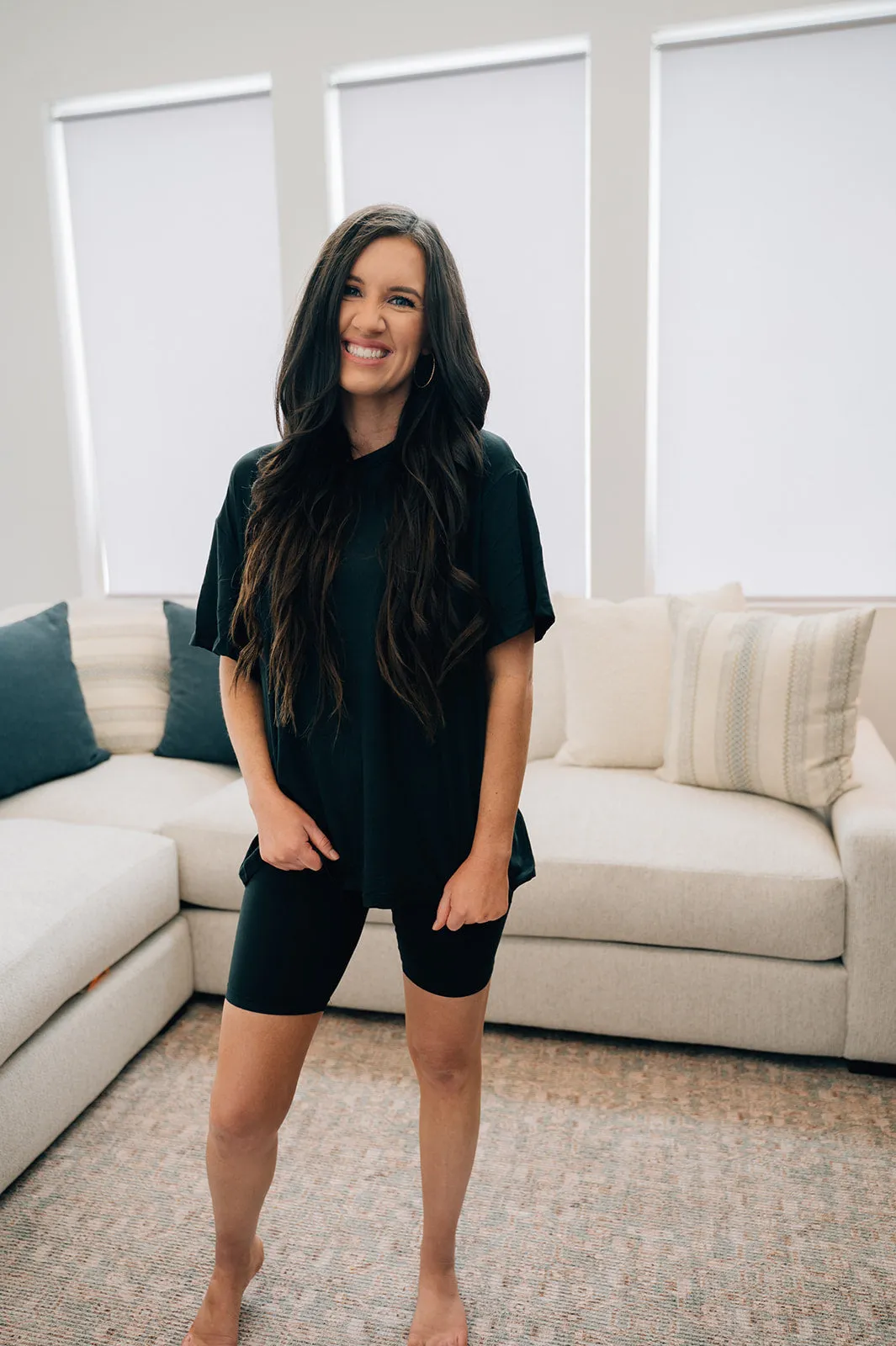 Solid Tee and Biker Short Set