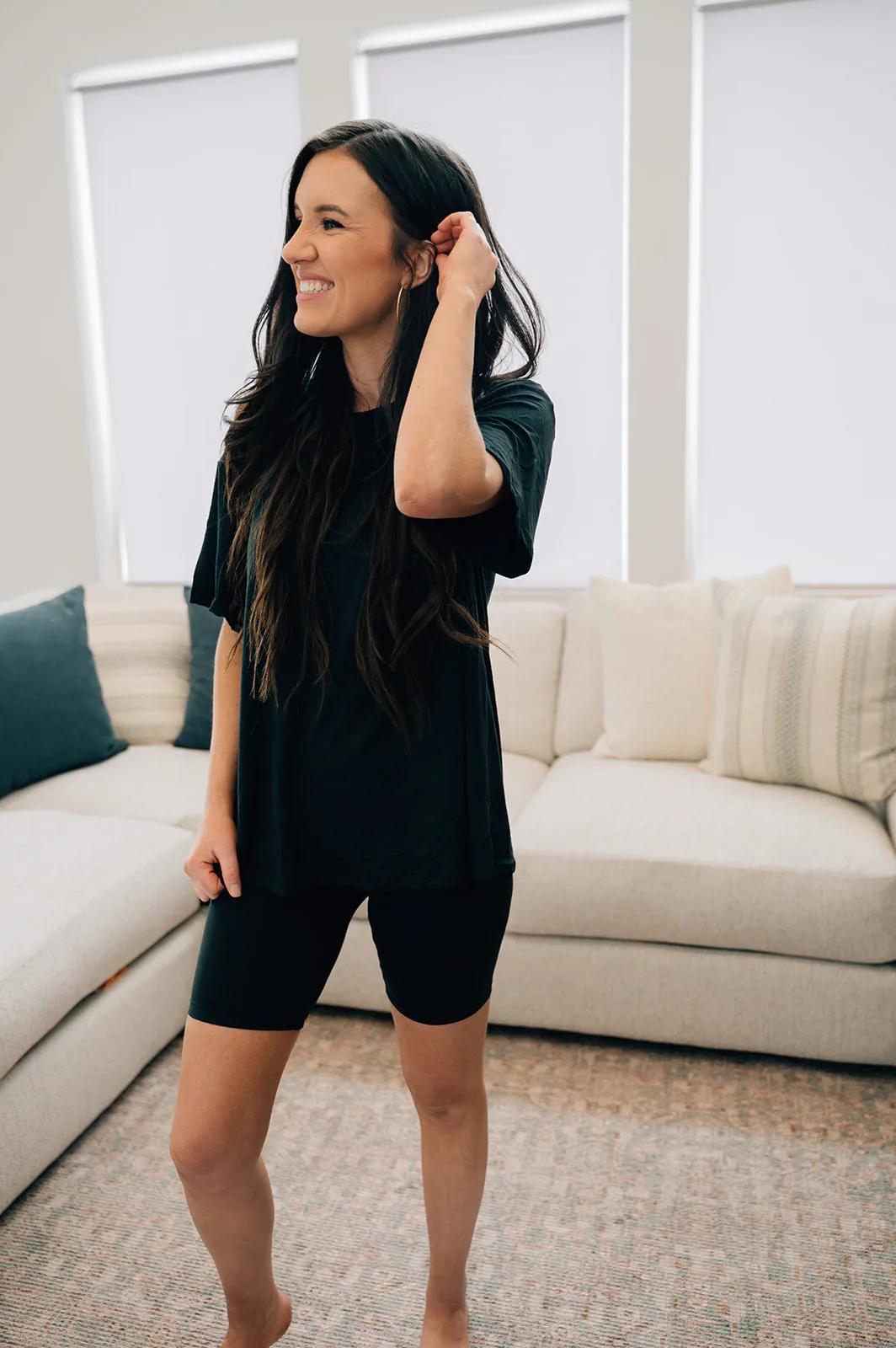 Solid Tee and Biker Short Set