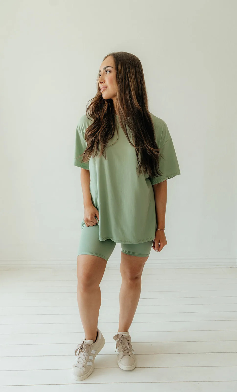Solid Tee and Biker Short Set