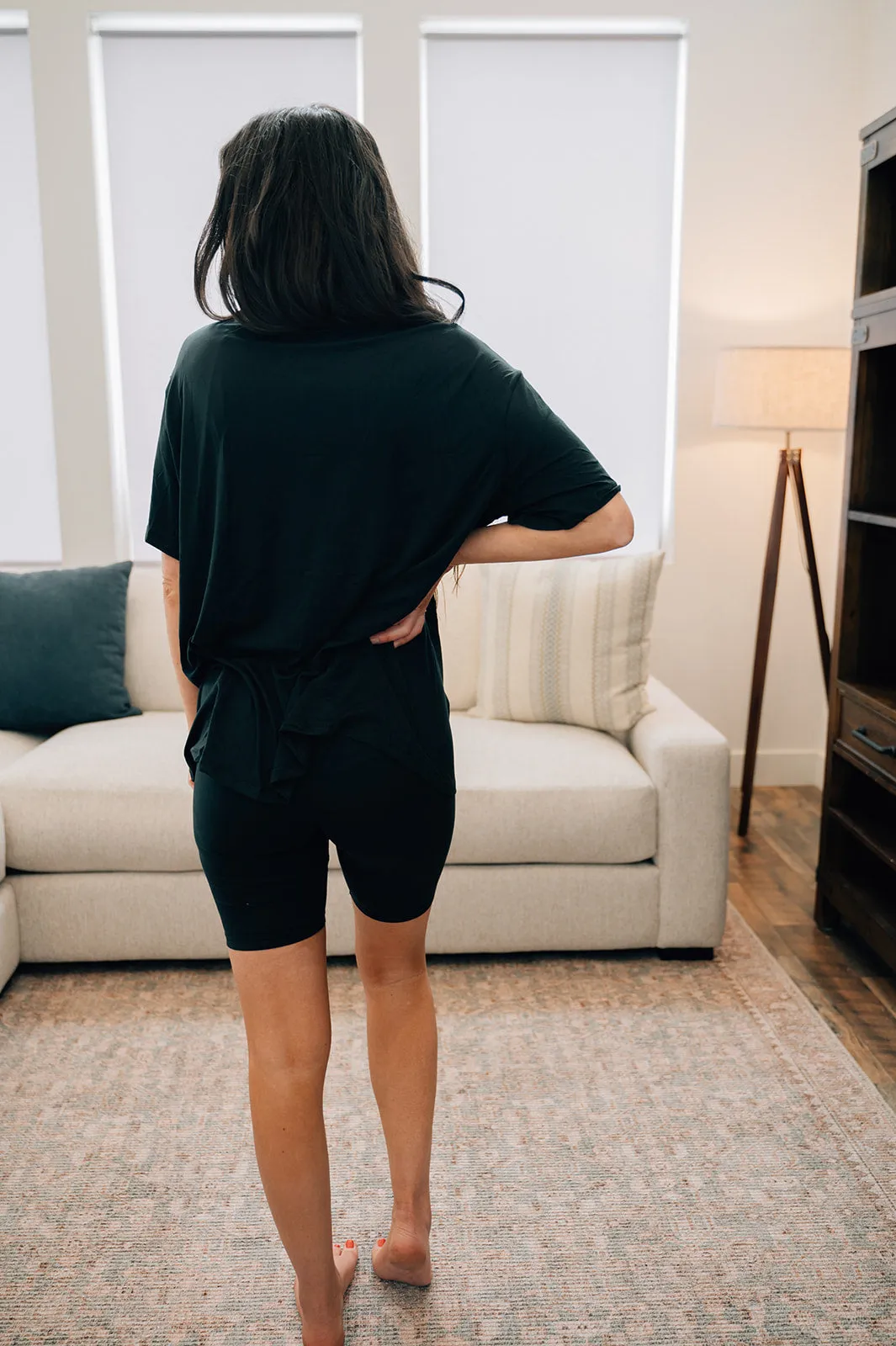 Solid Tee and Biker Short Set