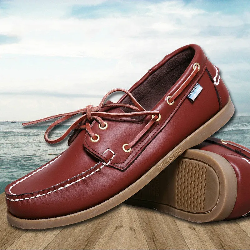 Spring /Autumn Fashion Casual Men's Boat shoes European style Lace-up Flat Round toe lightweight men's shoes