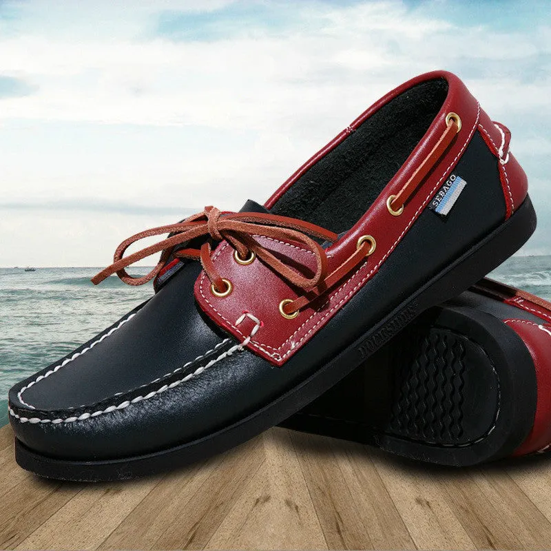 Spring /Autumn Fashion Casual Men's Boat shoes European style Lace-up Flat Round toe lightweight men's shoes