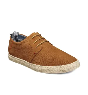 Stacy Adams Nicolo Plain Toe Lace-Up Espadrille - Cognac