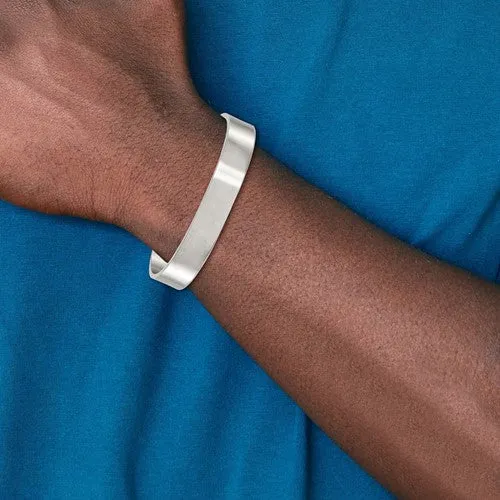 Stainless Steel Brushed Finish Engravable Cuff Bangle Bracelet