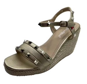 Studded Open Toe Espadrille Wedge