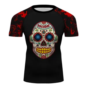 Suger Skull Blue Eyes Moisture Wicking Dry-Fit BJJ Rash Guard