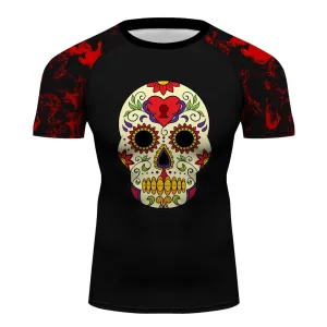 Suger Skull Love Key Moisture Wicking Dry-Fit BJJ Rash Guard 