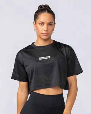 Swift Cropped Training Tee - Black