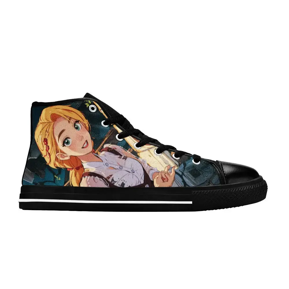 Tangled Princess Rapunzel Shoes High Top Sneakers for Kids and Adults