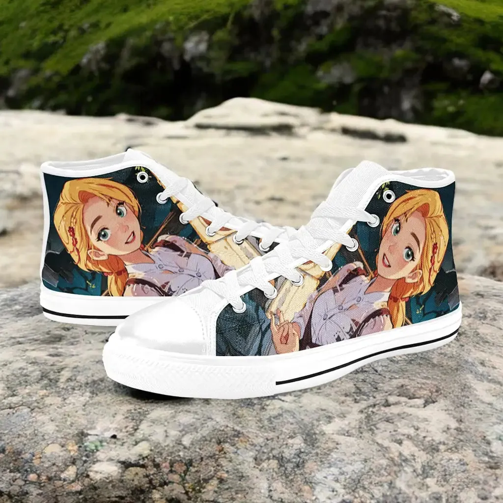 Tangled Princess Rapunzel Shoes High Top Sneakers for Kids and Adults