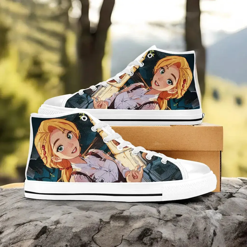 Tangled Princess Rapunzel Shoes High Top Sneakers for Kids and Adults