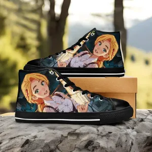 Tangled Princess Rapunzel Shoes High Top Sneakers for Kids and Adults