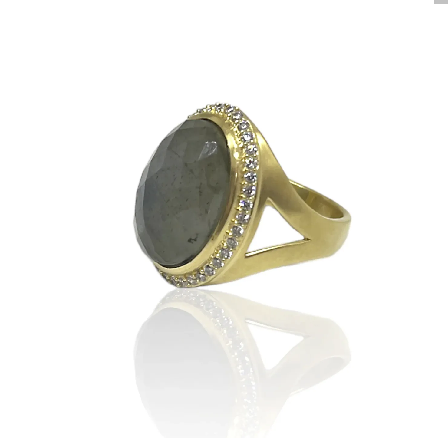 Tat2 Designs GOLD LABRADORITE FORTE RING