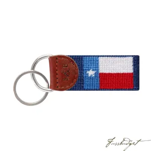Texas Flag Needlepoint Key Fob (Classic Navy)