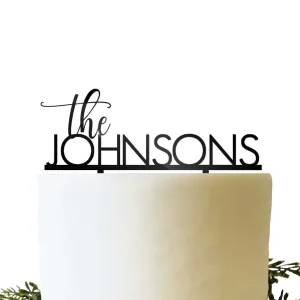 The Custom Monogram Last Name Cake Topper Modern Script and Capital Letters Font