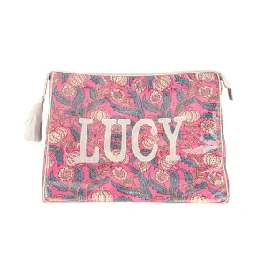 The OG India Bag -Blue/Pink/White - Monogrammed