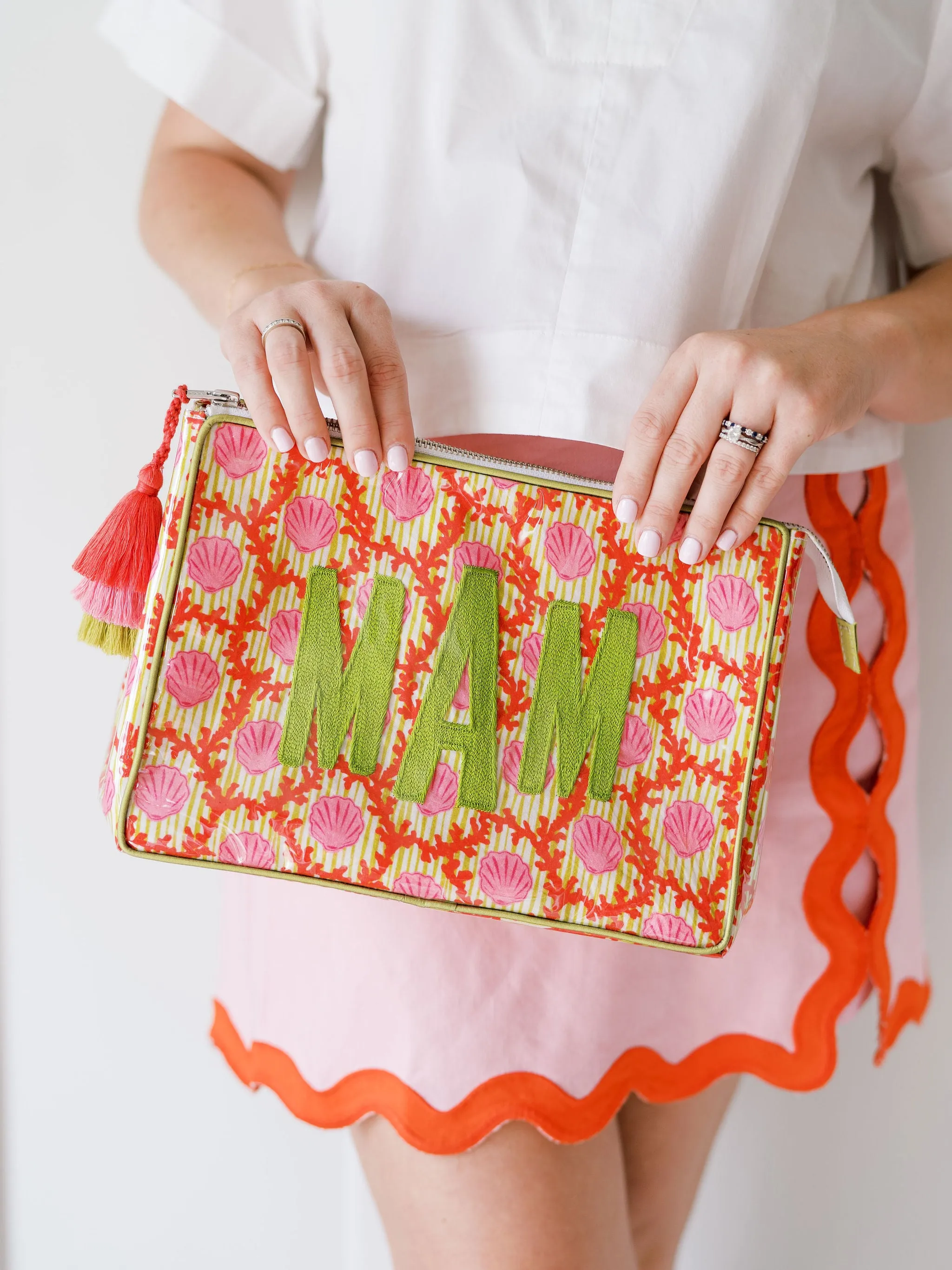 The OG India Bag - Fete Papier Shell/Coral Print