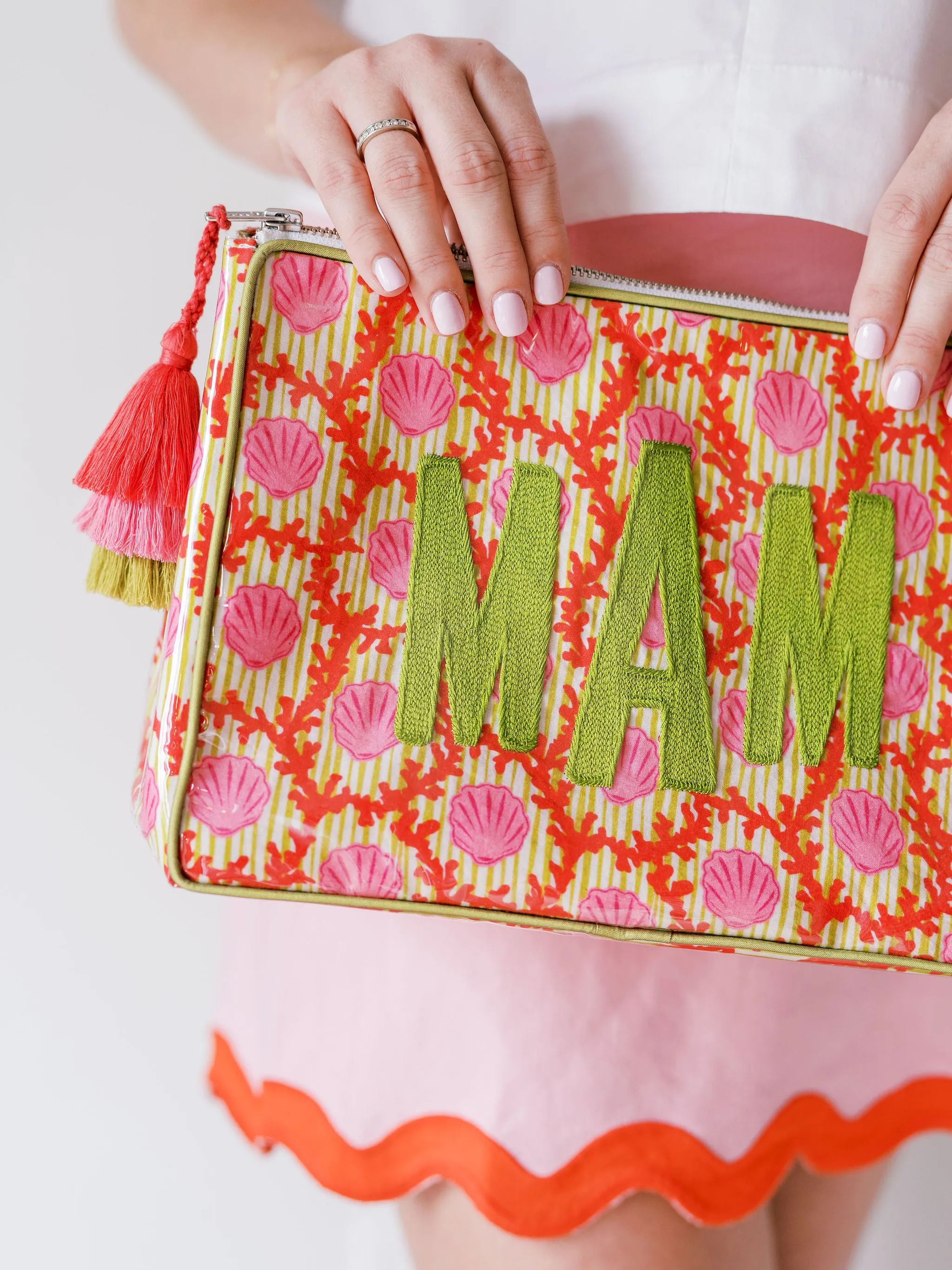 The OG India Bag - Fete Papier Shell/Coral Print