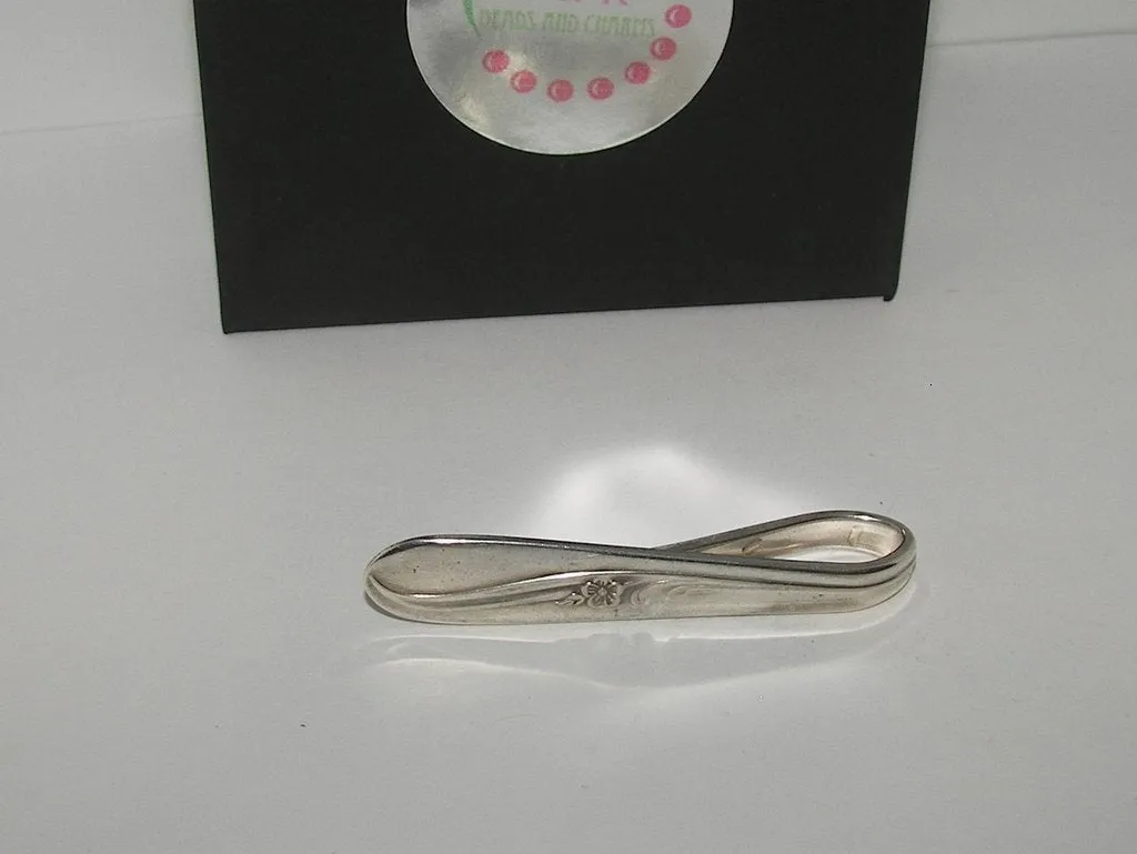 Tie clip made from vintage silverware, father of the groom gift, custom gift for dad