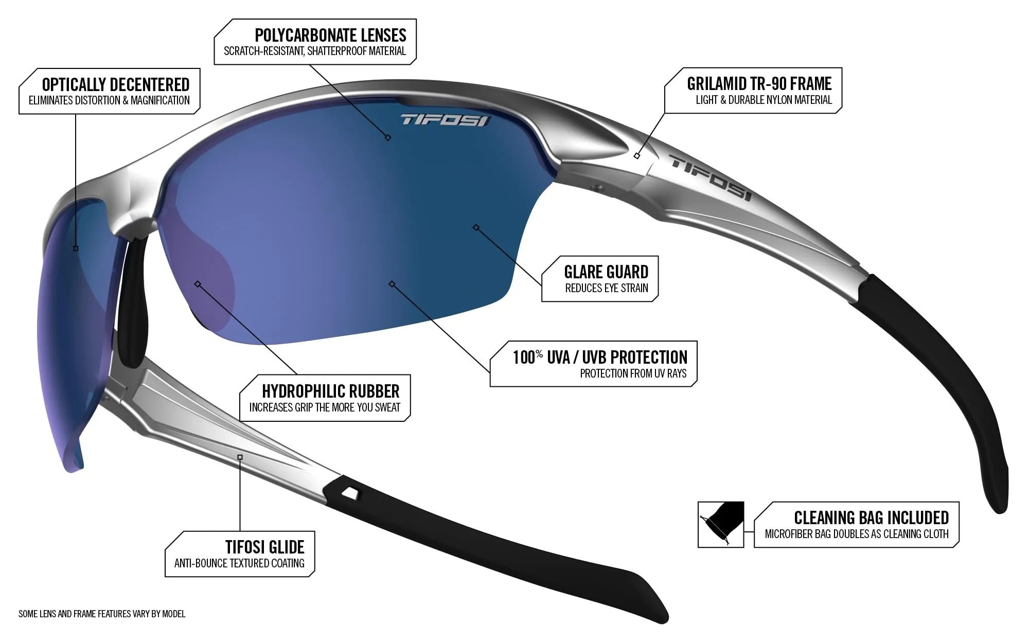Tifosi Intense Sunglasses Black/AC Red lenses
