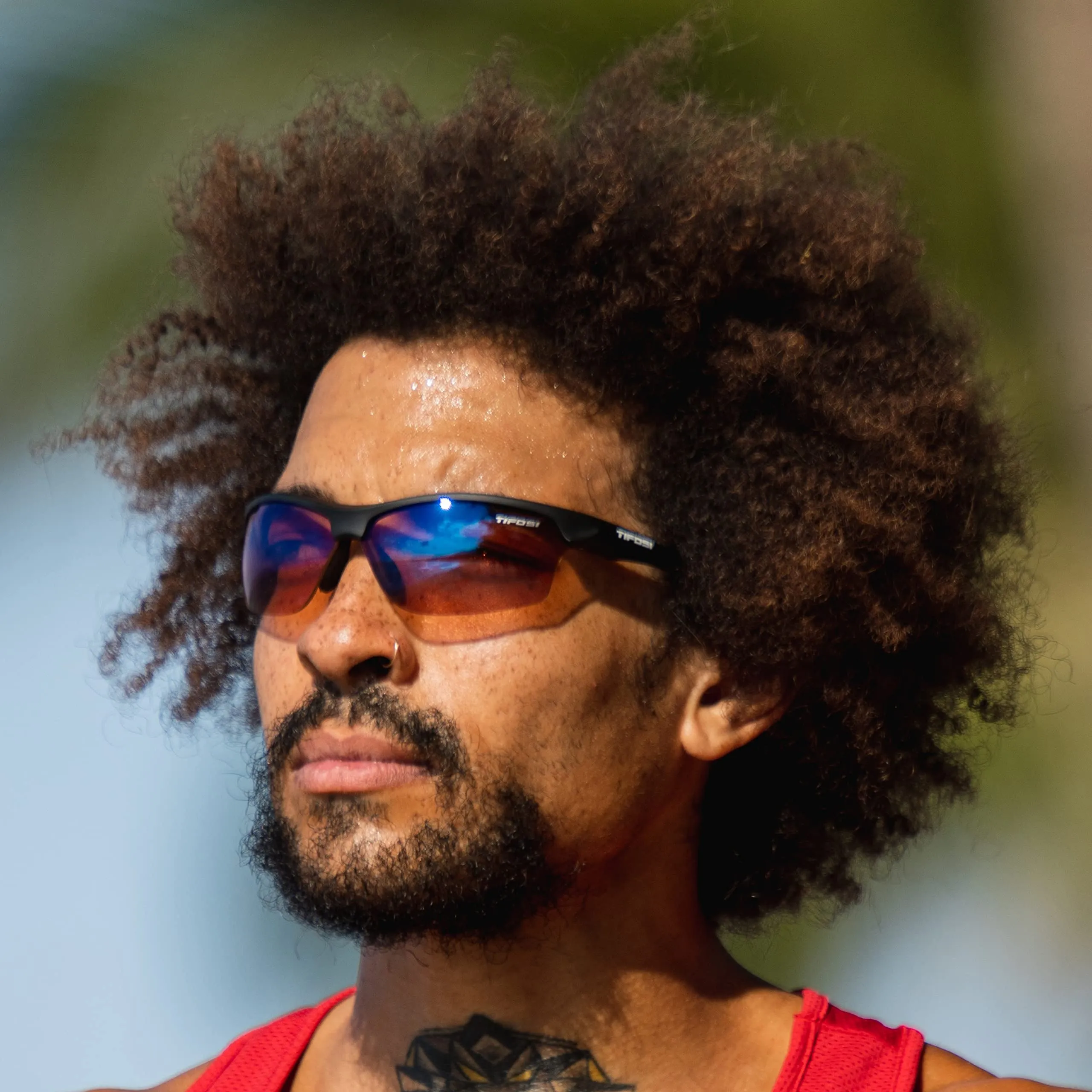 Tifosi Intense Sunglasses Black/AC Red lenses
