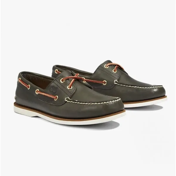 Timberland Classic Boat 2-Eye Mens Wide Full Grain Boat Shoes Medium Blue