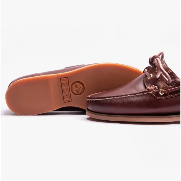 Timberland Classic Boat 2-Eye Womens Wide Full Grain Boat Shoes Burgundy