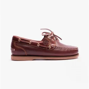 Timberland Classic Boat 2-Eye Womens Wide Full Grain Boat Shoes Burgundy
