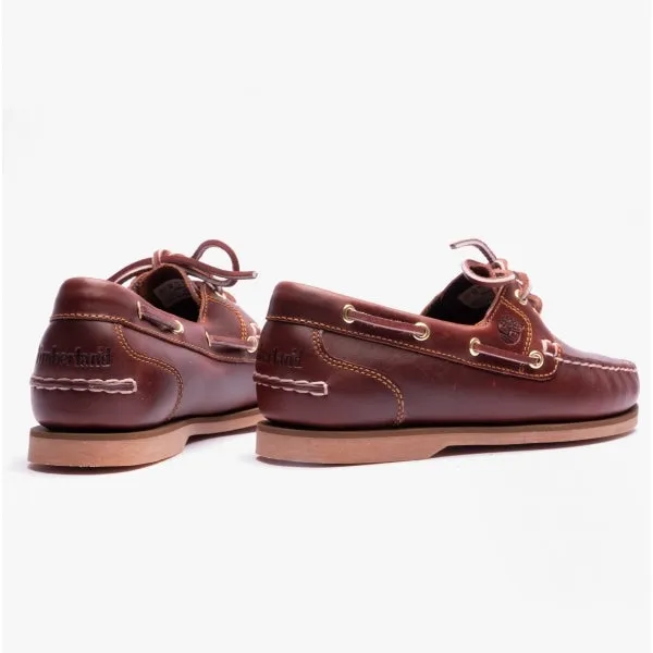 Timberland Classic Boat 2-Eye Womens Wide Full Grain Boat Shoes Burgundy
