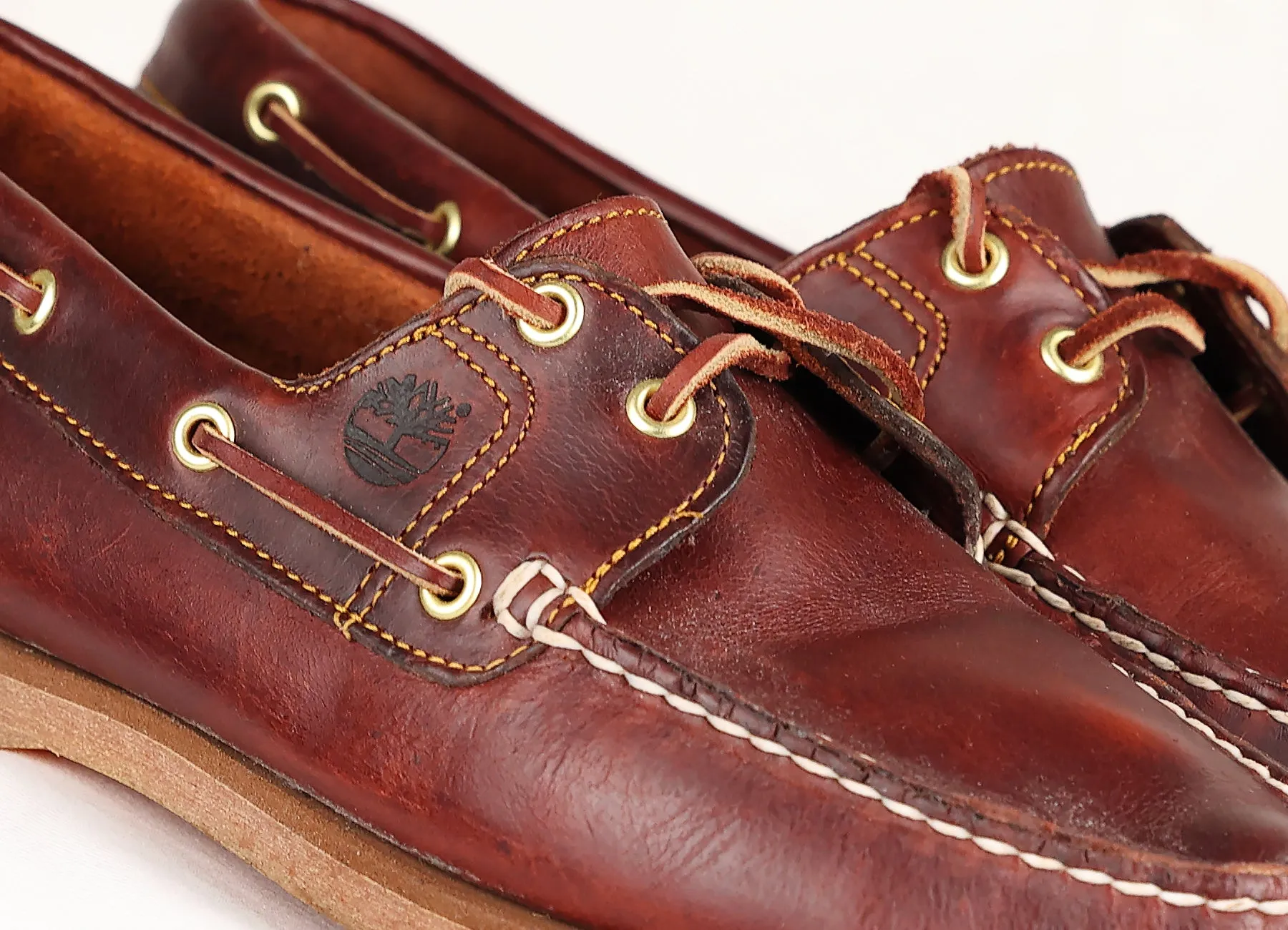 Timberland Leather Deck Boat Shoes - Brown - 8.5