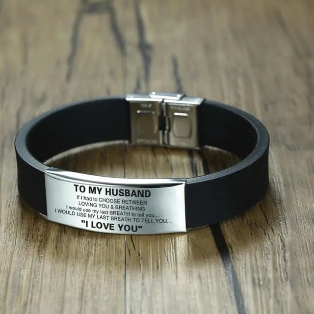 TO MY HUSBAND SILICONE BRACELET