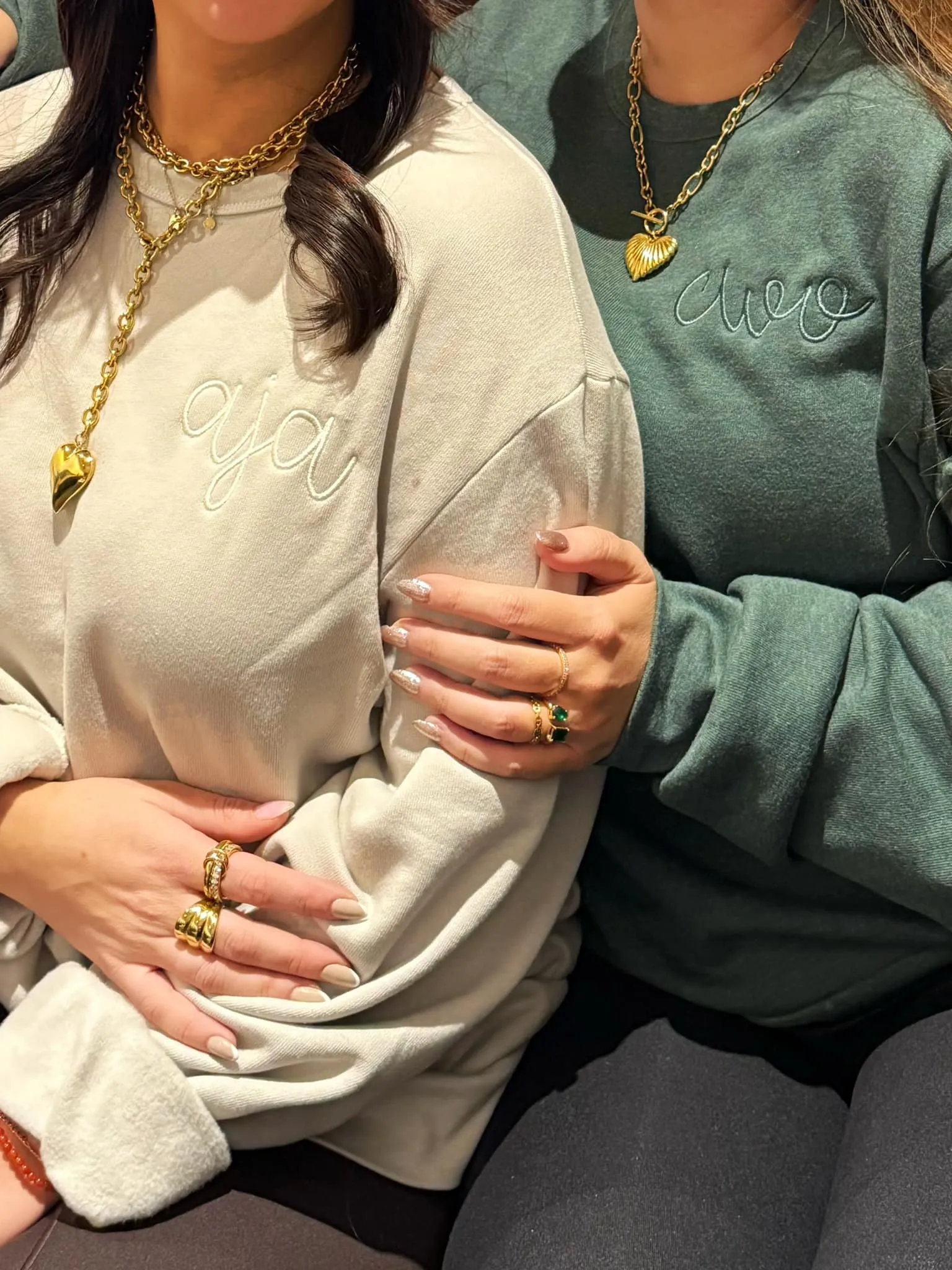 Tonal Custom Script Initial Embroidered Sweatshirt by Prep Obsessed (Ships in 3 Weeks)