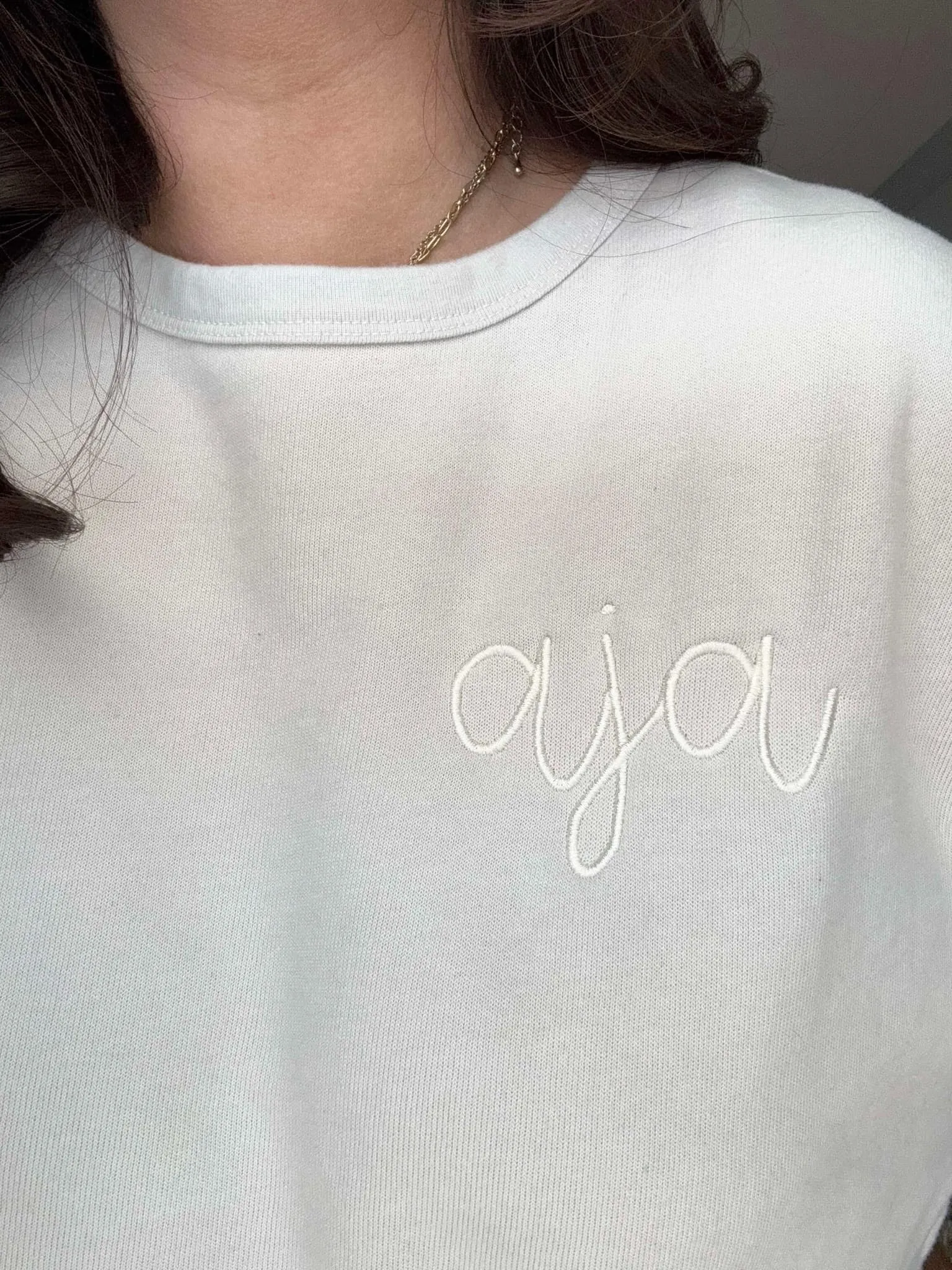Tonal Custom Script Initial Embroidered Sweatshirt by Prep Obsessed (Ships in 3 Weeks)