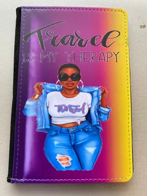 Travel Is My Therapy - Personalized Passport Cover and Luggage Tag $25 a set