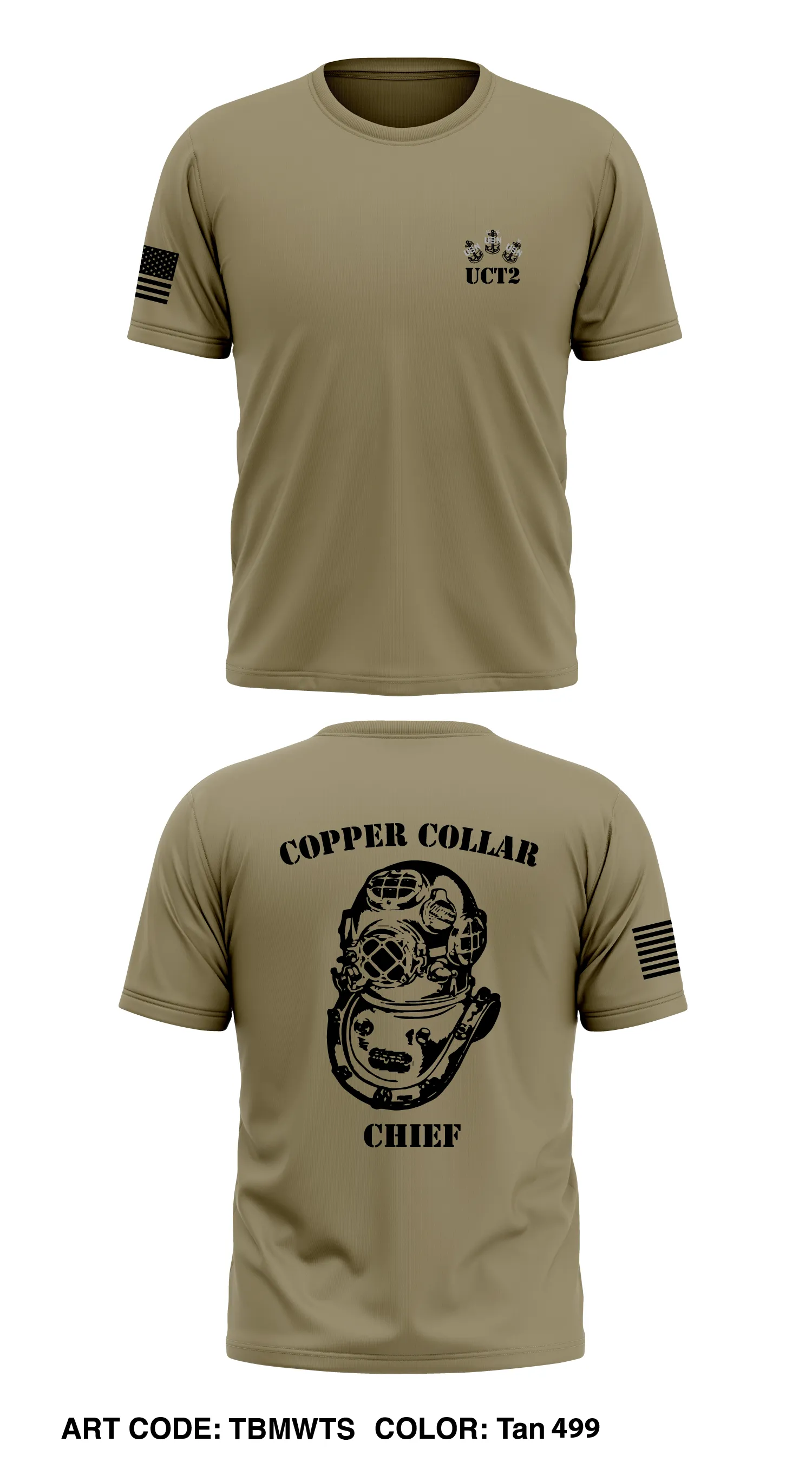 Underwater Construction Team TWO  Store 1 Core Men's SS Performance Tee - TBMWTS
