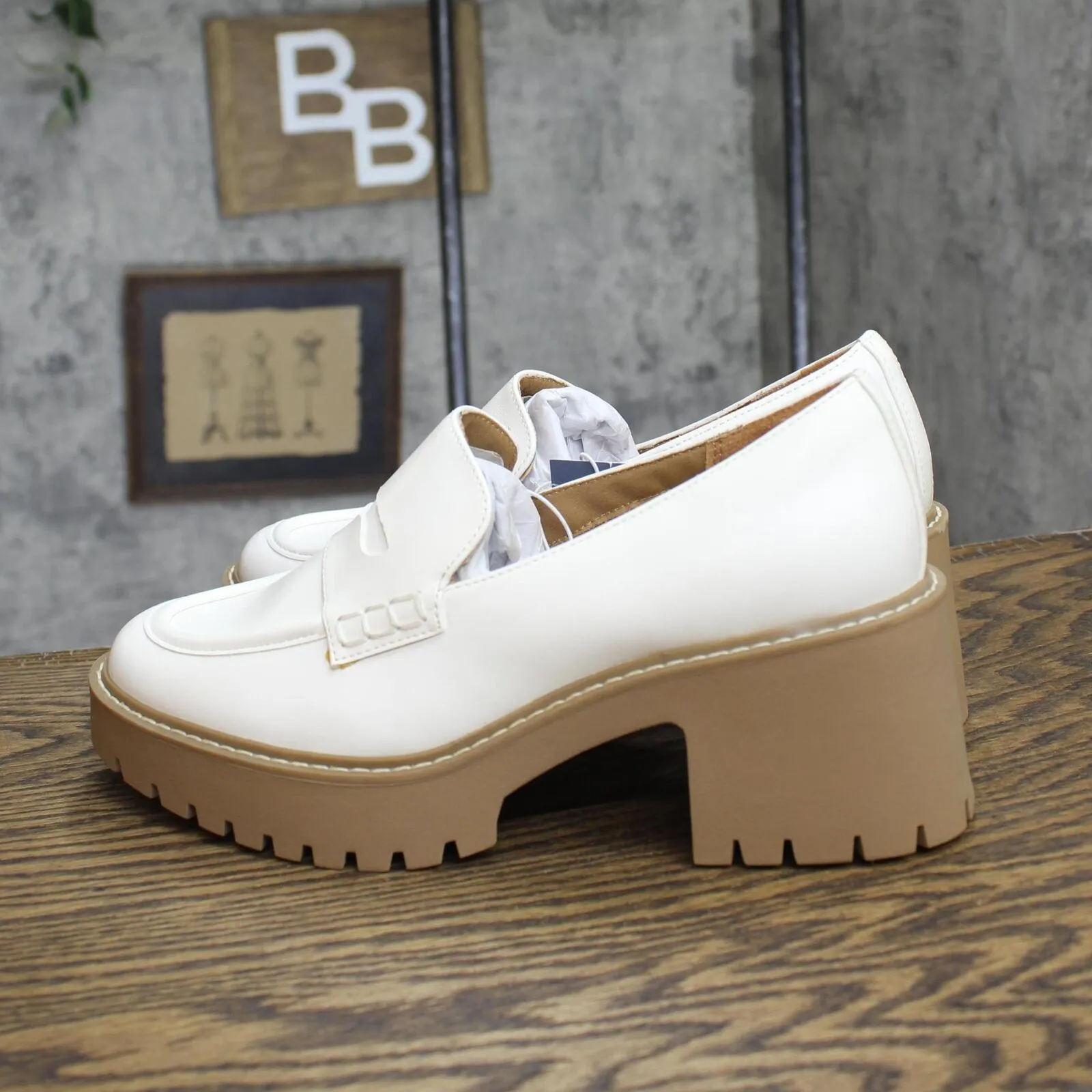 Universal Thread Womens Maisy Loafer Heels 87931731 Off White 8.5M