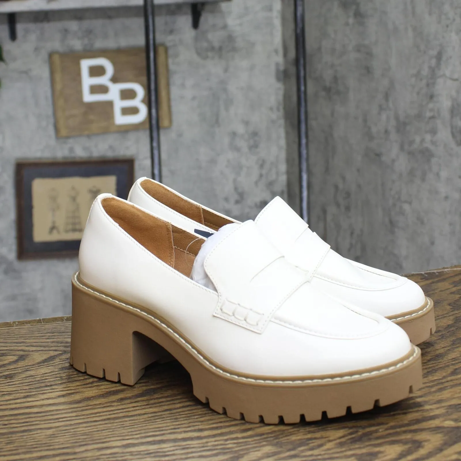Universal Thread Womens Maisy Loafer Heels 87931731 Off White 8.5M