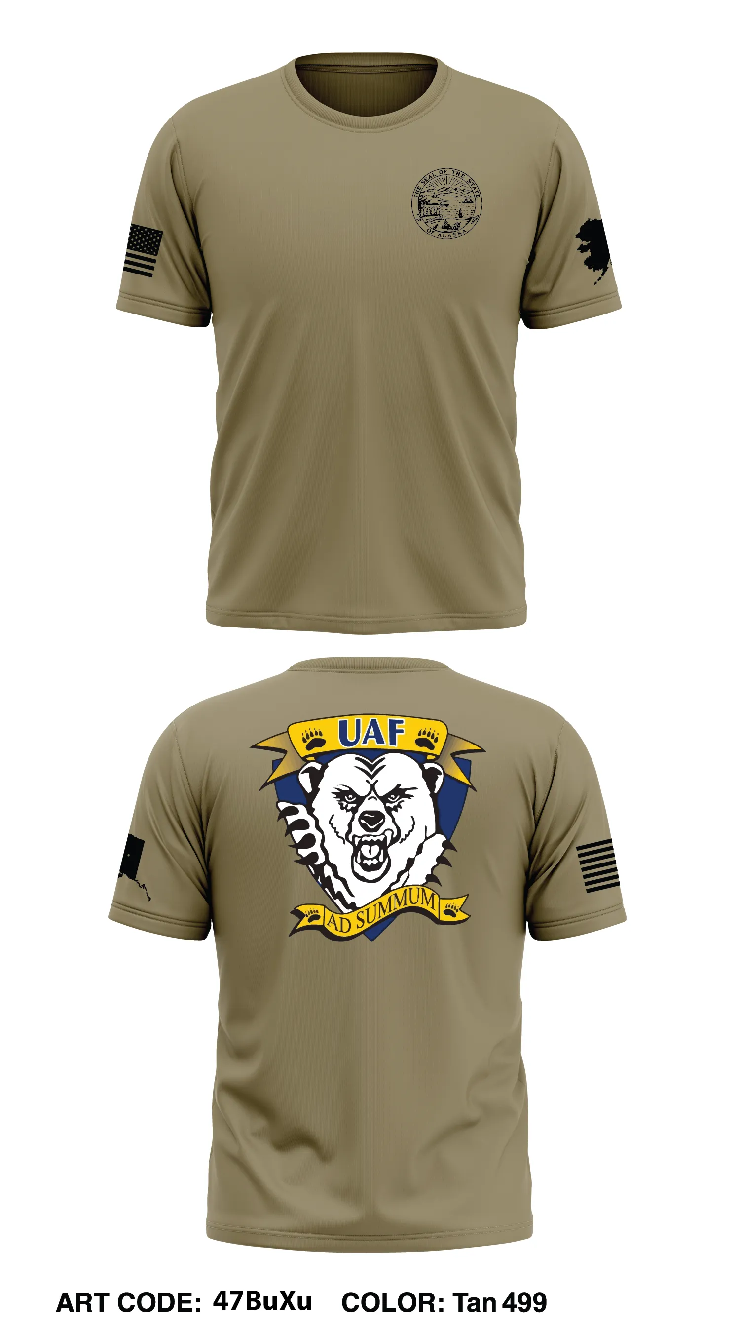 University of Alaska Fairbanks Store 1 Core Men's SS Performance Tee - 47BuXu-TAN