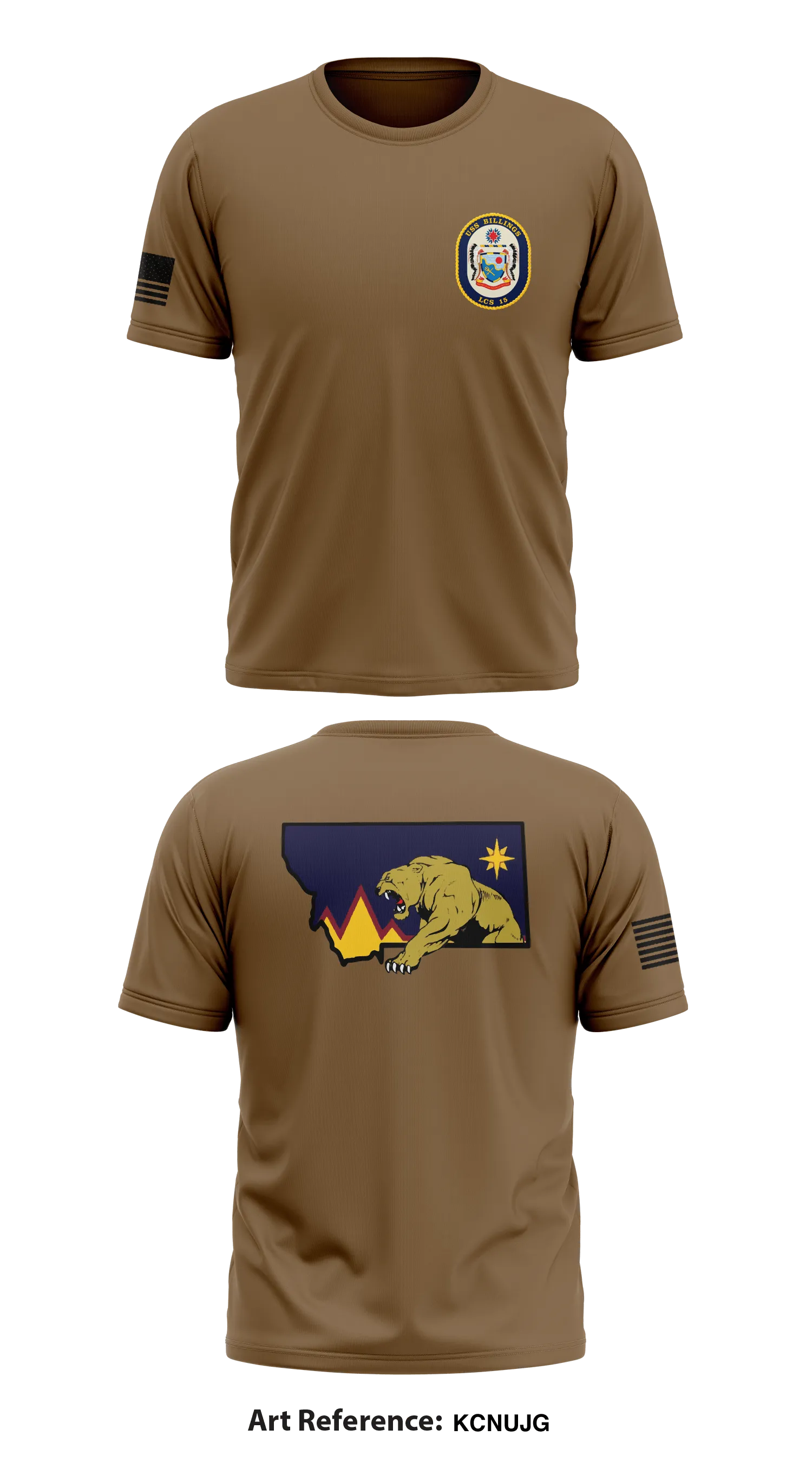 USS BILLINGS GOLD CREW Store 1 Core Men's SS Performance Tee - KCNUjG