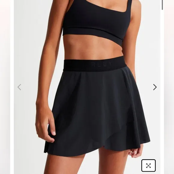 Varley Special Event Rivera Black Athletic Skort Tennis Skirt New